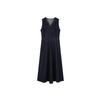 SOLIGHTER Sleeveless Dress Women's Dark Denim Blue