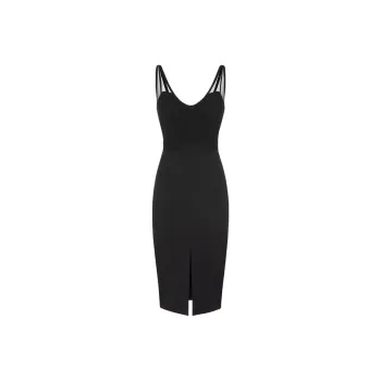 Elisabetta Franchi V Neck Crepe Midi Dress