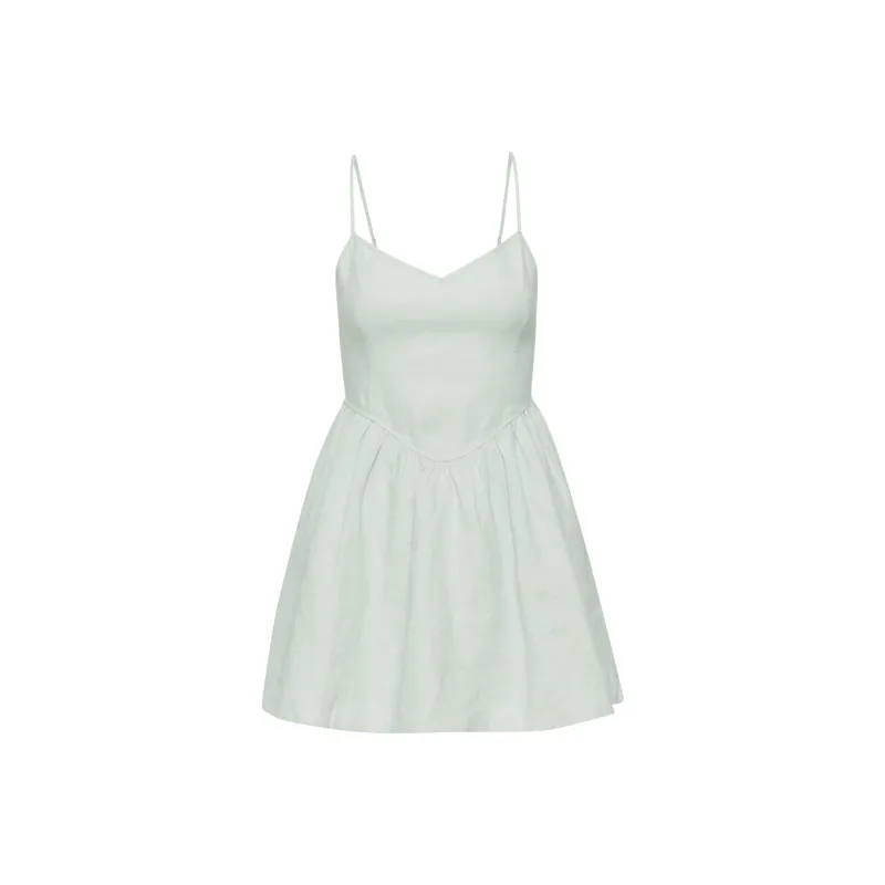ARITZIA Wilfred Influence Linen Mini Dress Slip Dresses Women's Cool Iced Mint-0