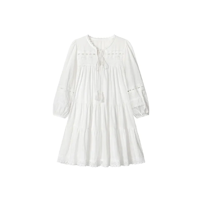 JOSR Long Sleeved Dress Women's White-0