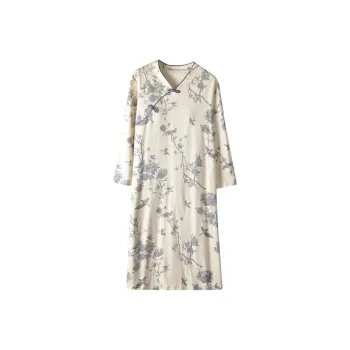 Lan Miao Long Sleeved Dress Women's Light Gray