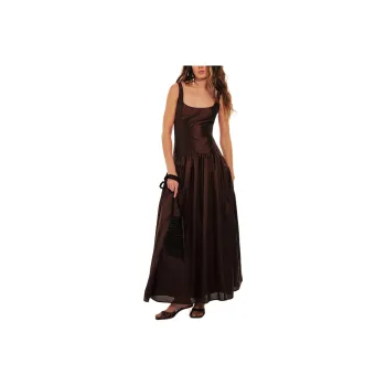 FREE PEOPLE Hutch The Ridge Dress Slip Dresses Women's Chocolate