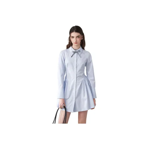 JORYAweekend Long Sleeved Dress Women's Blue White Stripes