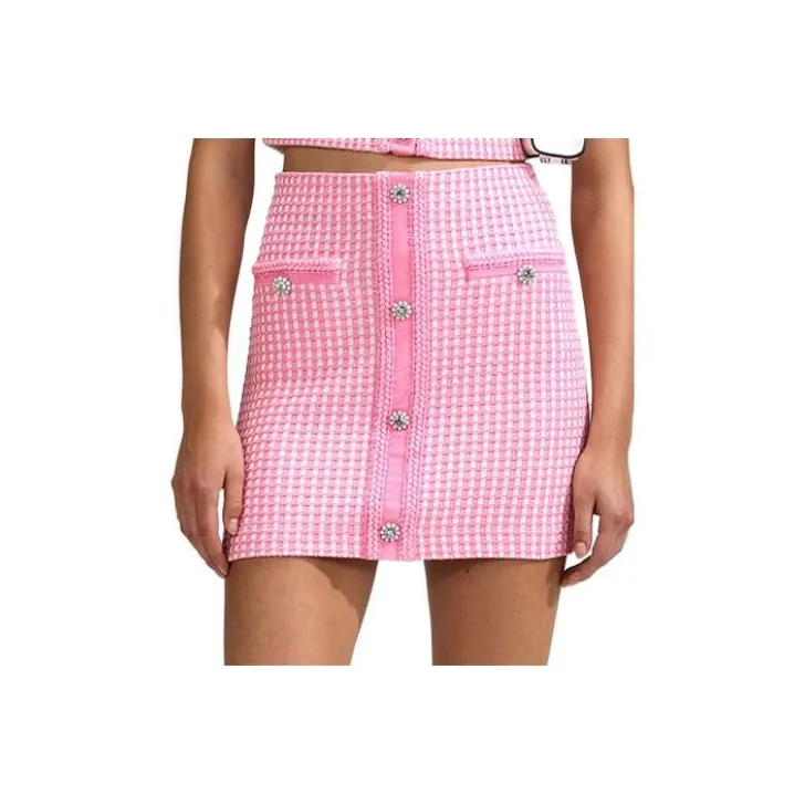 Self portrait Casual Short Skirts Unisex Pink-0
