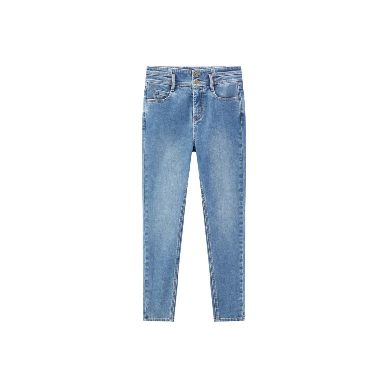 LEDIN Jeans Women's Faded Denim Blue-0