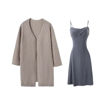 KAZAN Two Piece Skirt Sets Women's Khaki