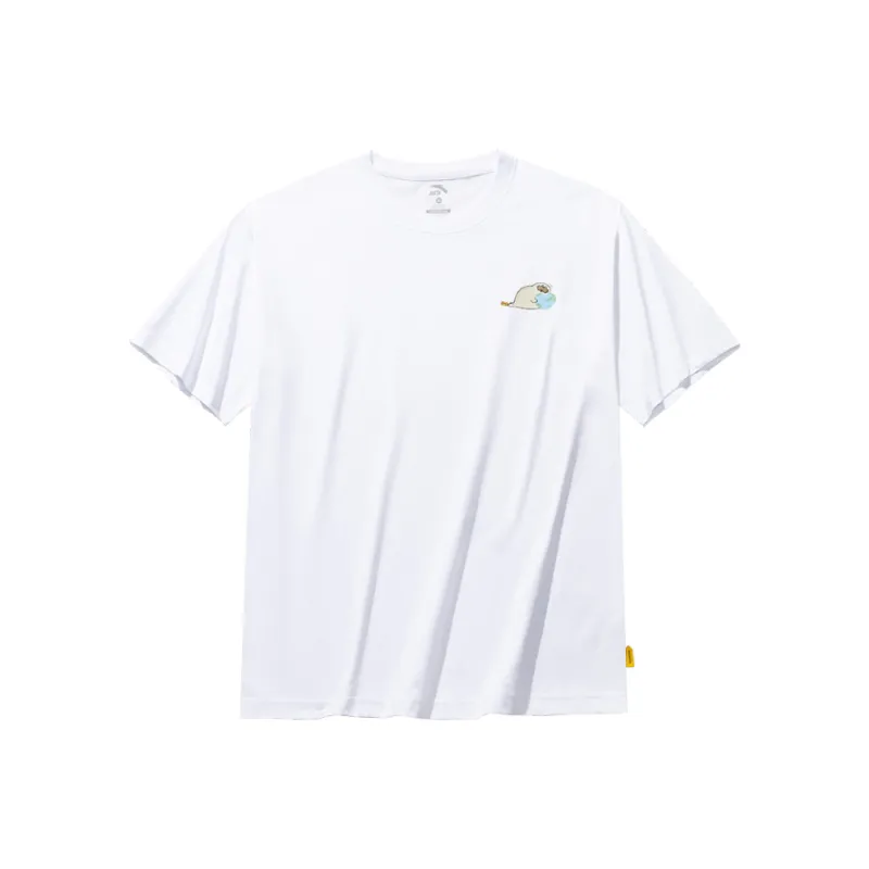 Anta x HAIBAOKANKAN,LIANMINGKUAN Life Collection T Shirt Unisex Snowflake White-0