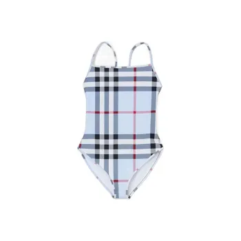 Burberry Check Stretch Nylon Swimsuit 'Pale Blue'