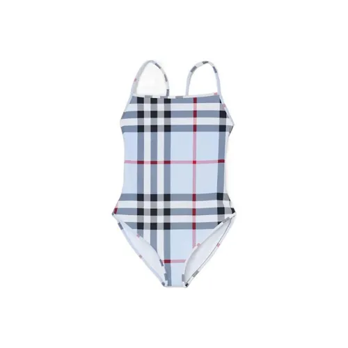 Burberry Check Stretch Nylon Swimsuit 'Pale Blue'