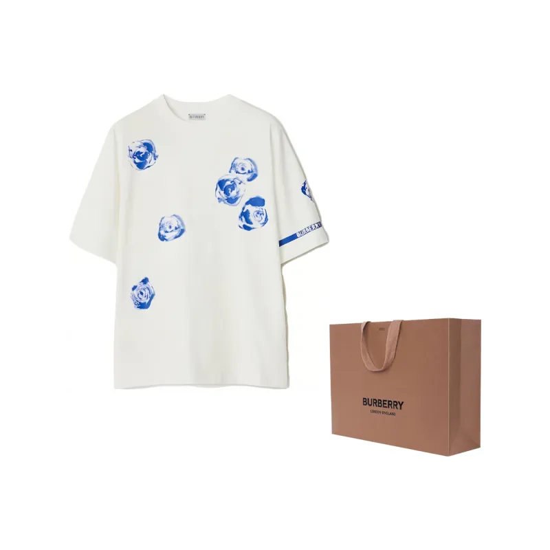 Burberry Floral Printed Crewneck T Shirt-4