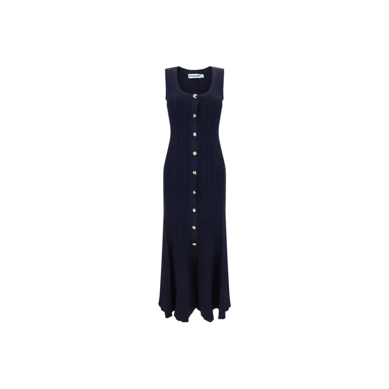Self portrait Pleated Sleeveless Maxi Dress-0