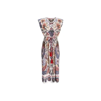 Farm Rio Boho Glam Floral Midi Dress