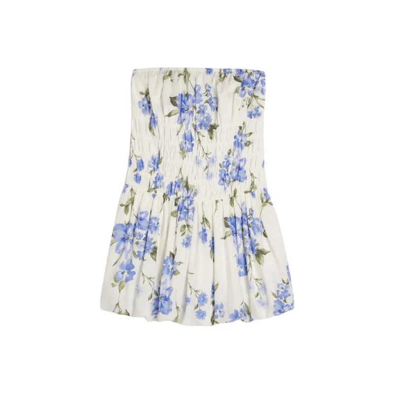Hollister Sleeveless Dress Women's White Print-0