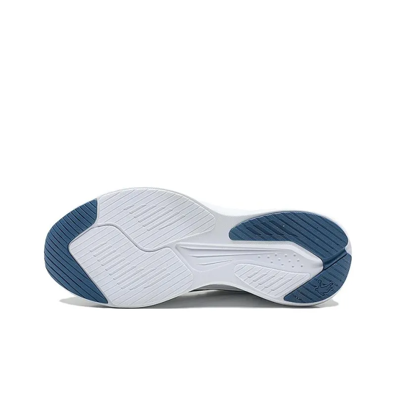 QIAODAN Anti Slip Wear Resistant Low Top Casual Running Shoes Men's White Silver-5