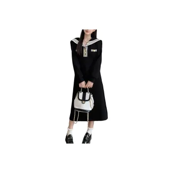 TUSHIFEI Long Sleeved Dresses Women's Black