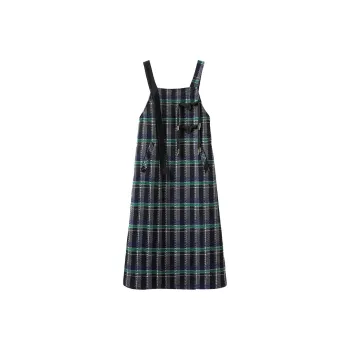 TOUCH Sleeveless Dress Women's Black Gray Plaid