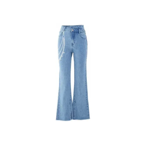 MASFER.SU Jeans Women's Light Blue