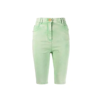 BALMAIN Denim Shorts Women's Green