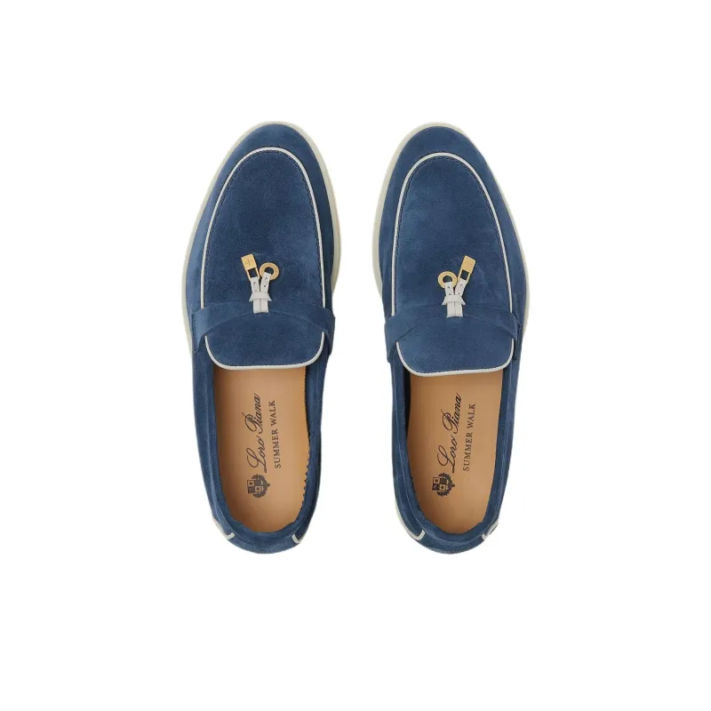 Loro Piana Summer Charms Walk Loafers Women's Blue-3