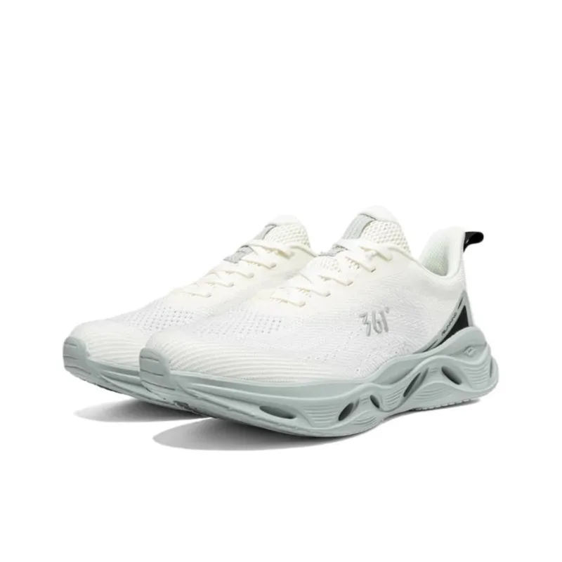 361° Breathable And Wear resistant Low Top Casual Training Sprint Running Shoes Men's White Green-1