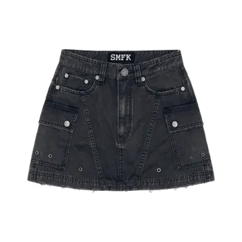 SMFK Denim Short Skirts Women's Storm Gray