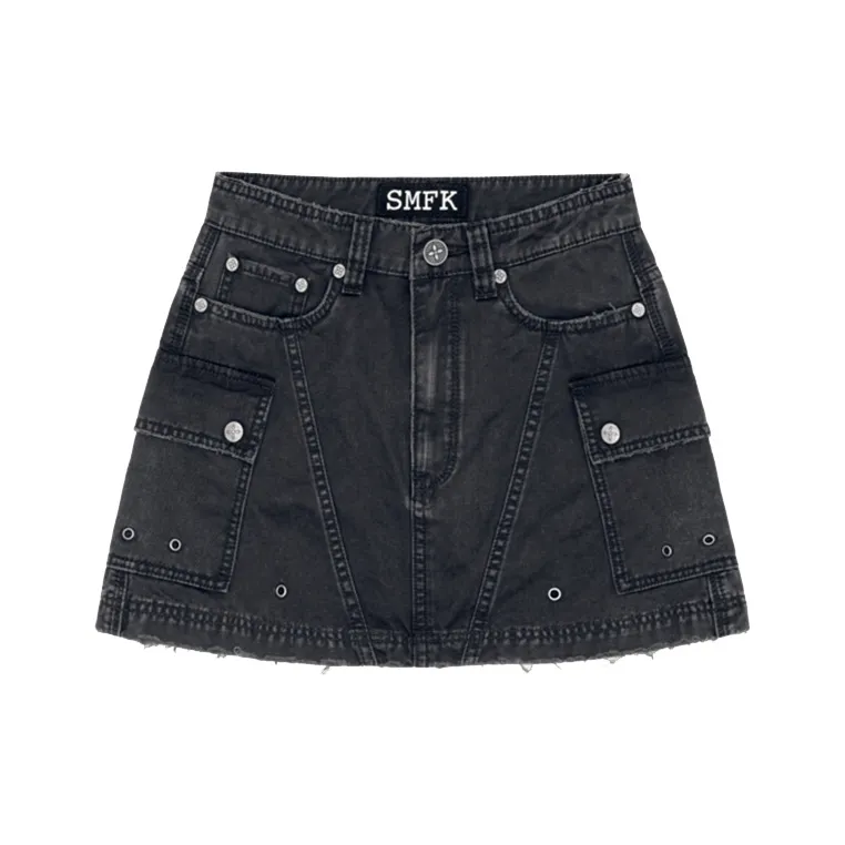 SMFK Denim Short Skirts Women's Storm Gray-0