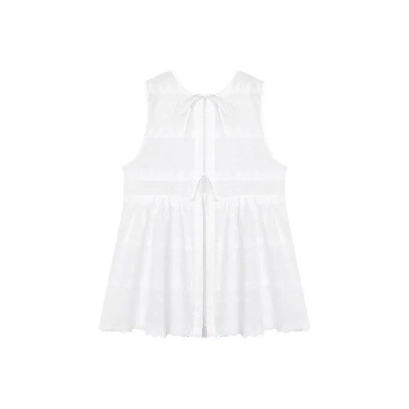 Zukizuki Sleeveless Dress Women's White-0