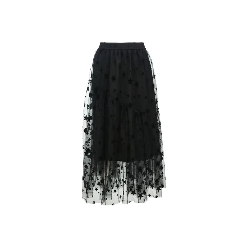 ONLY Casual Long Skirts Women's H1C Maserati Black Base Large Stars STAR_MASHA_BLACK_M-0