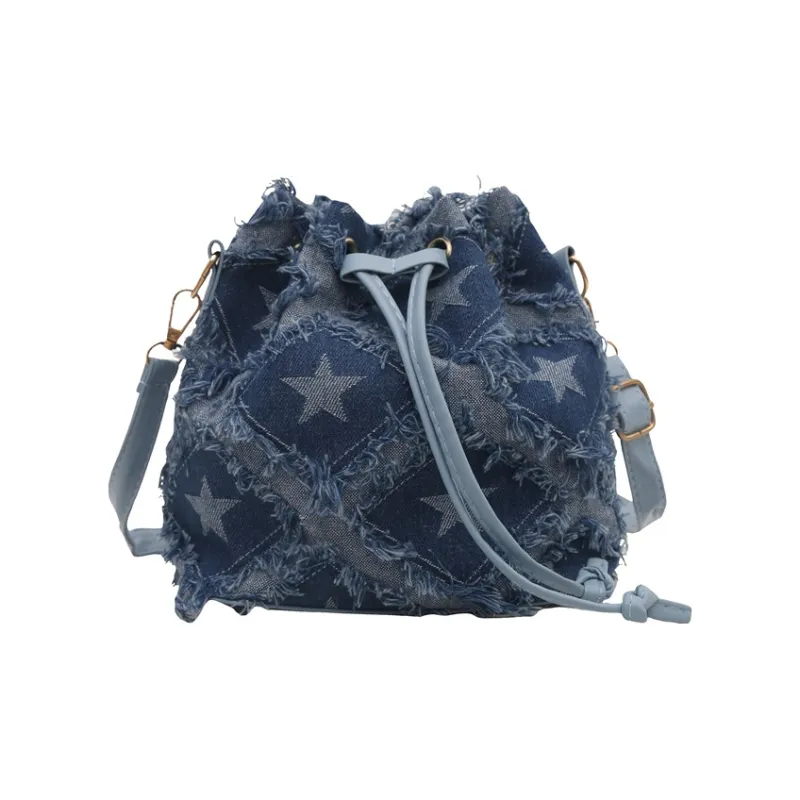 Meow In The Grass Denim Shoulder Bag Regular Women's Multicolor-5
