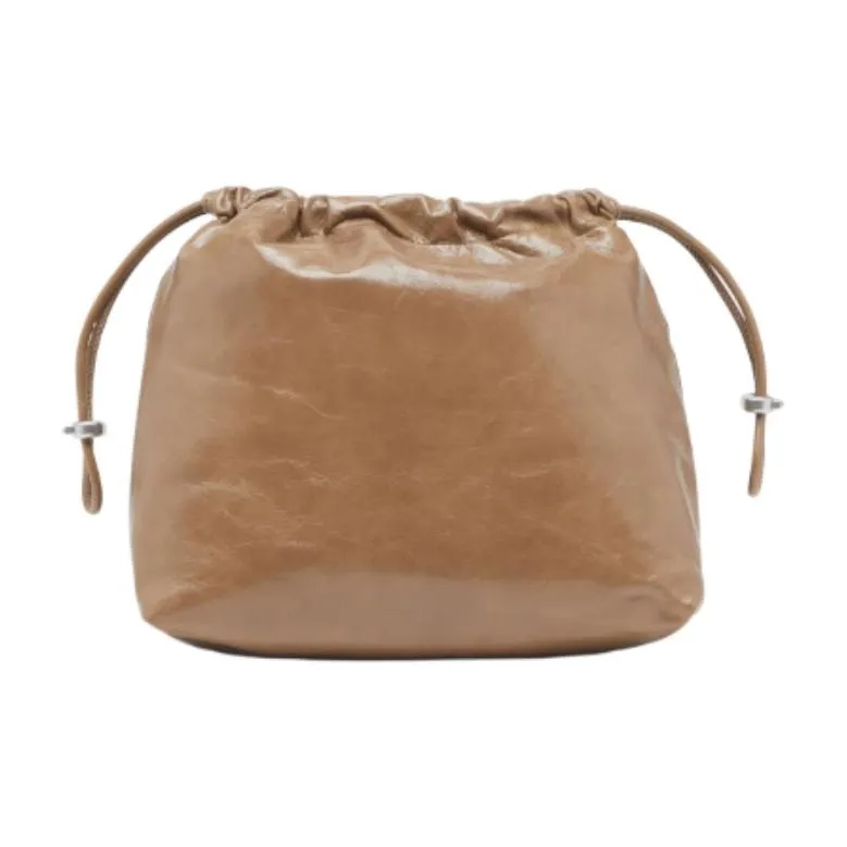 DIESEL Cow Leather Shoulder Bag Medium Size Women's Brown-2