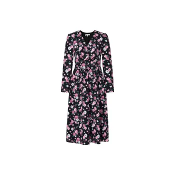 JZ. ANNAKRO Long Sleeved Dress Women's Floral Black
