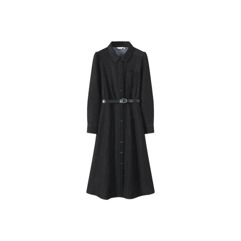 NAVIGARE Long Sleeved Dress Women's Night Black-0