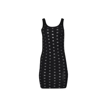 Balenciaga Uw Strass Tank Top 'Black/Silver'