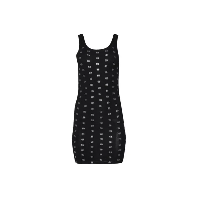 Balenciaga Uw Strass Tank Top 'Black/Silver'-0
