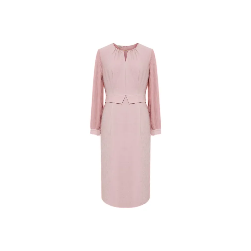 BBLLUUEE Long Sleeved Dress Women's Rose Pink-0