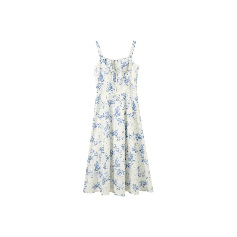 3COLOUR Slip Dress Women's Sky Blue Floral-0