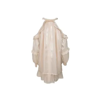 AFGGD Long Sleeved Dresses Women's Apricot