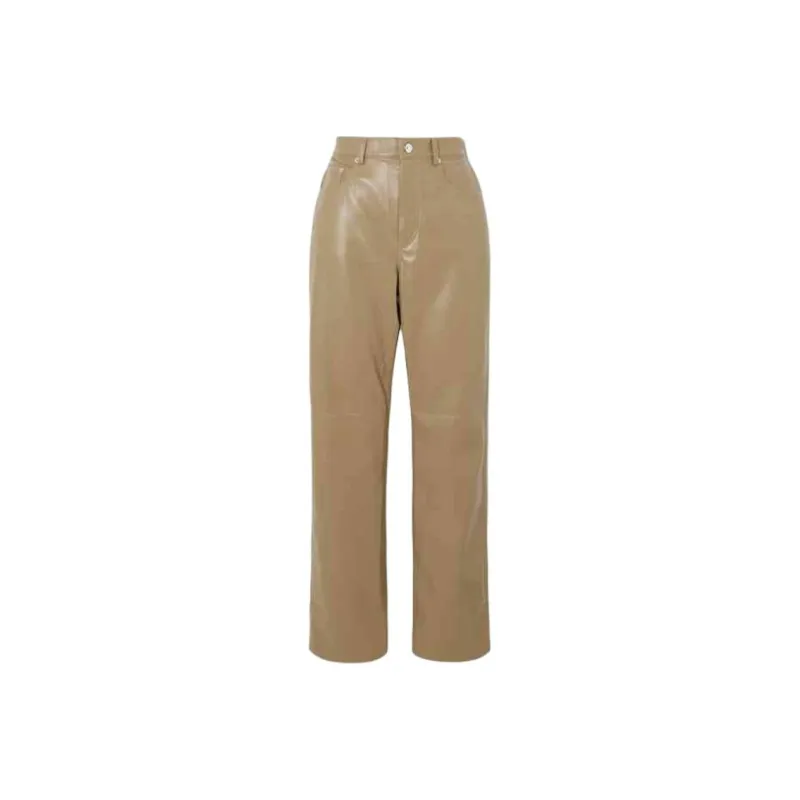 NANUSHKA Leather Pants Women's Green-0