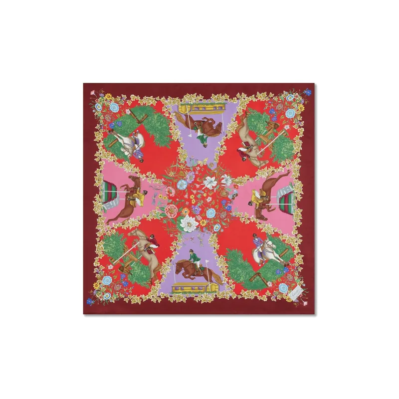 GUCCI Silk Scarves Women's Bordeaux Red-0