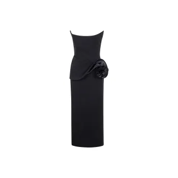 Magda Butrym Floral appliqué Bustier Midi Dress