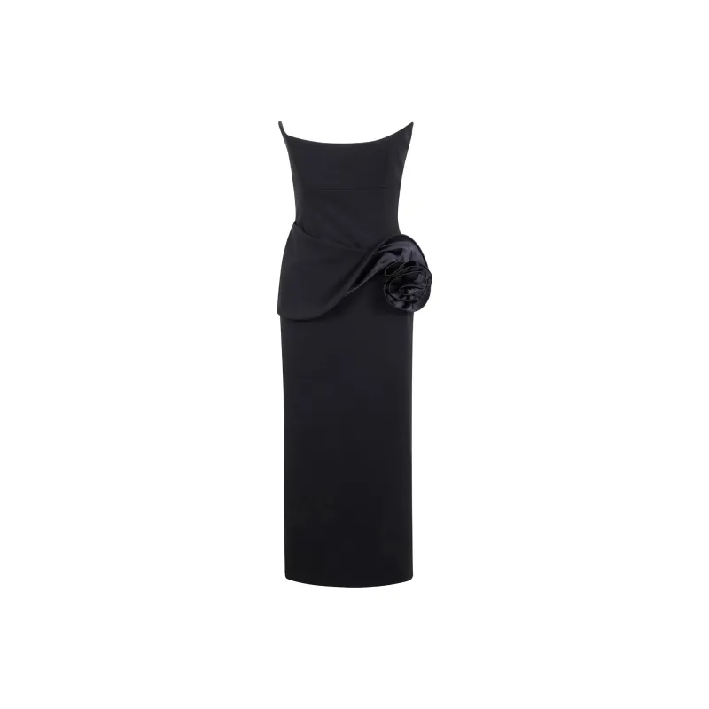 Magda Butrym Floral appliqué Bustier Midi Dress-0