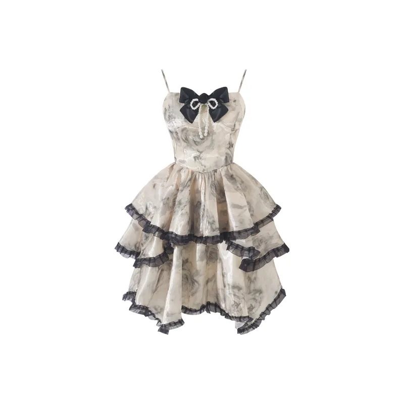 Qiuerle Slip Dress Women's Ink Wash Rose-0