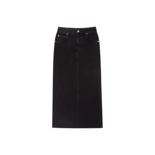 Maje High waisted Straight Denim Skirt