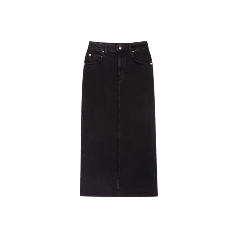 Maje High-waisted Straight Denim Skirt-0