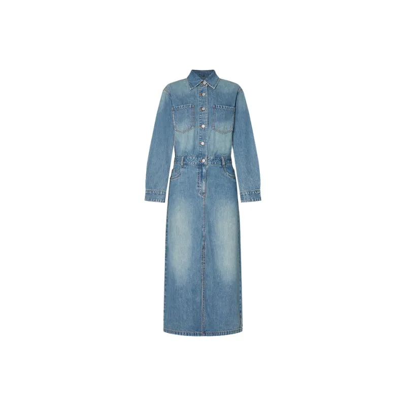 MOCO Long Sleeved Dresses Women's Denim Blue-0
