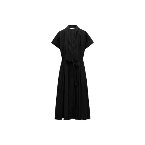 ZARA ZW Series Short Sleeved Dress Women's Black