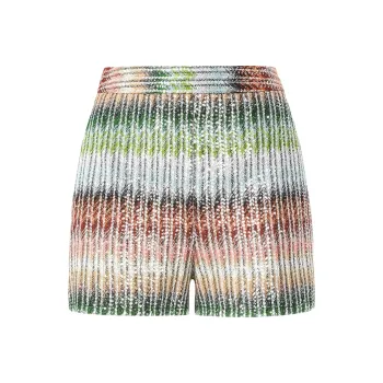 MISSONI Sequin Embellished Striped Shorts