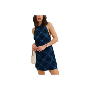 REFORMATION Avielle Dress Sleeveless Dress Women's Blue Black