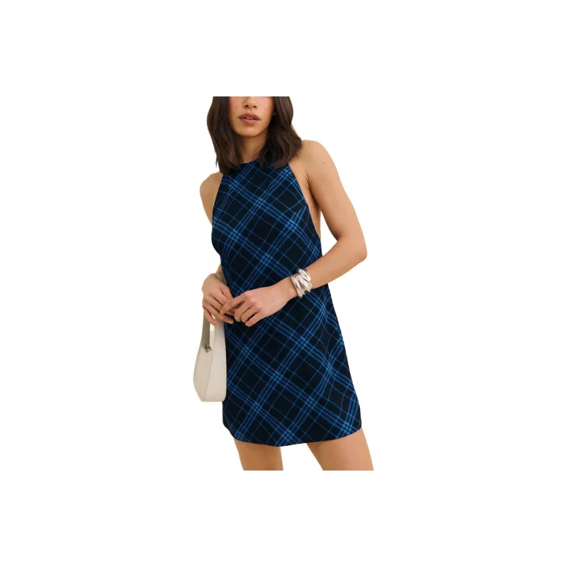 REFORMATION Avielle Dress Sleeveless Dress Women's Blue Black-0
