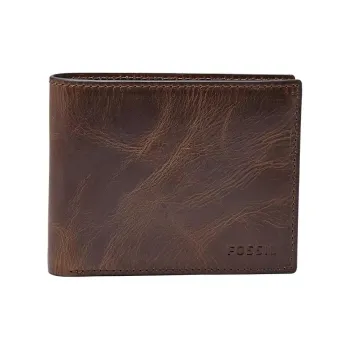 FOSSIL Leather Wallet Men's Dark Brown